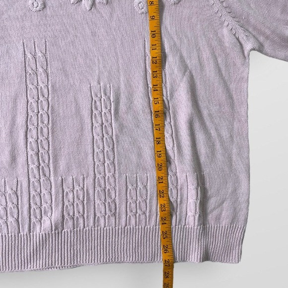 Purple Grandma Sweater Embroidered Flowers - Picture 6 of 8